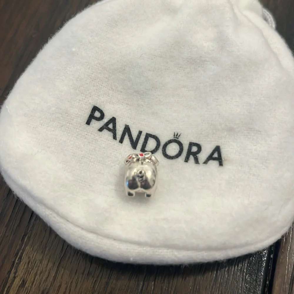Authentic Pandora, Lucky Pig Charm w/ Red enamel #791809ENMX - Picture 4 of 5